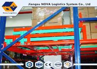 Removable / Portable Push Back Pallet Racking Q235 Steel For Space Utilization