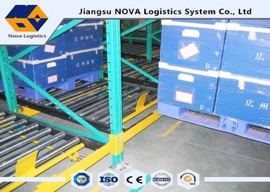 Perishable Goods Gravity Feed Pallet Racking , Double - Deep Gravity Flow Shelving Systems