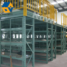 Warehouse Steel Galvanized Beams Mezzanine Rack Height Adjustable Yellow 1292 Ft²