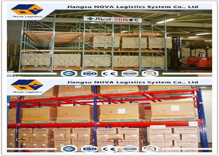 CE ISO Gurantee Push Back Pallet Racking Q235 Steel For Frozen Warehouse Logistic