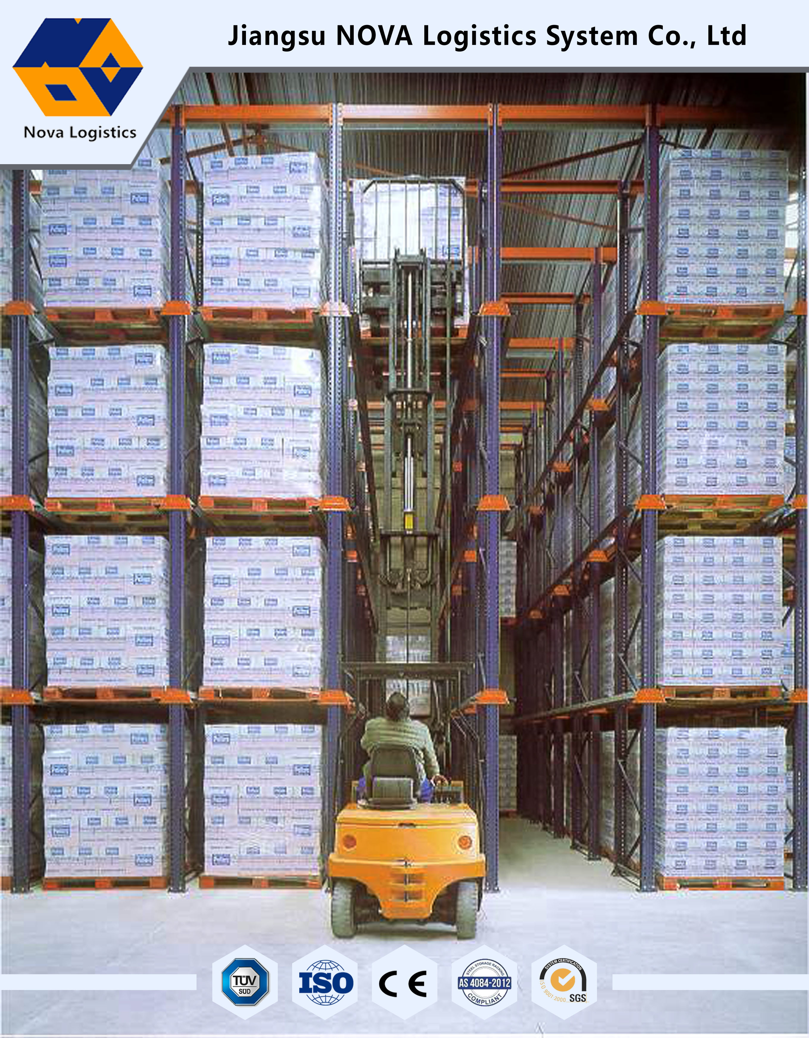 Large Scale Drive In Pallet Racking for Warehouse Application With 10 Years Warranty