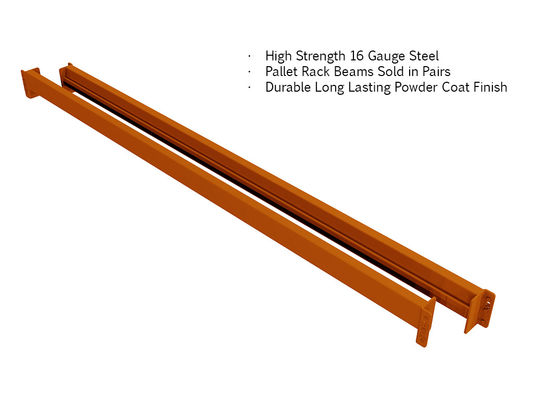 Beam Pitches Racking 50-75mm Pitch Beam Heavy Duty Pallet Racking Customized Beam Length