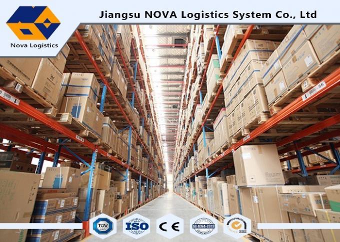 Double Deep Durable Push Back Pallet Racking Systems , Steel Warehouse ...