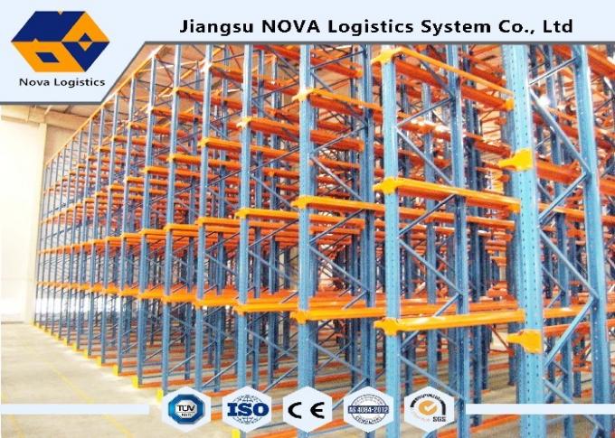 Durable Steel Double Deep Pallet Racking , Drive Through Pallet Racking