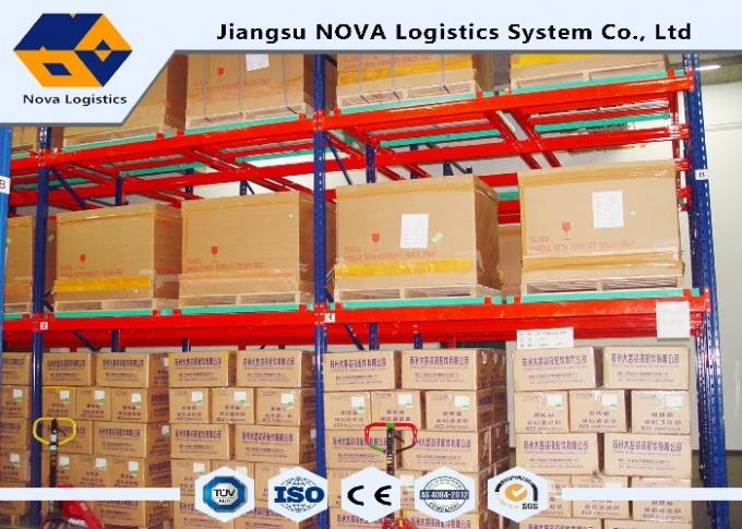 Conventional Push Back Rack Deep Four Pallet Racking Storage For ...